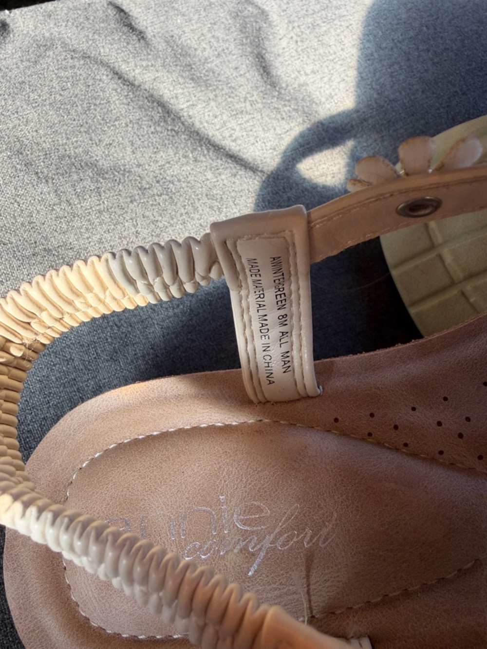 Annie Cream Floral Slingback Sandals - Picture 8 of 8